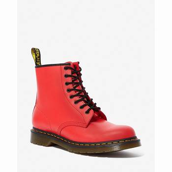 Dr Martens 1460 Smooth Kožené Lace Up - Cervene Cizmy Damske, DR0214